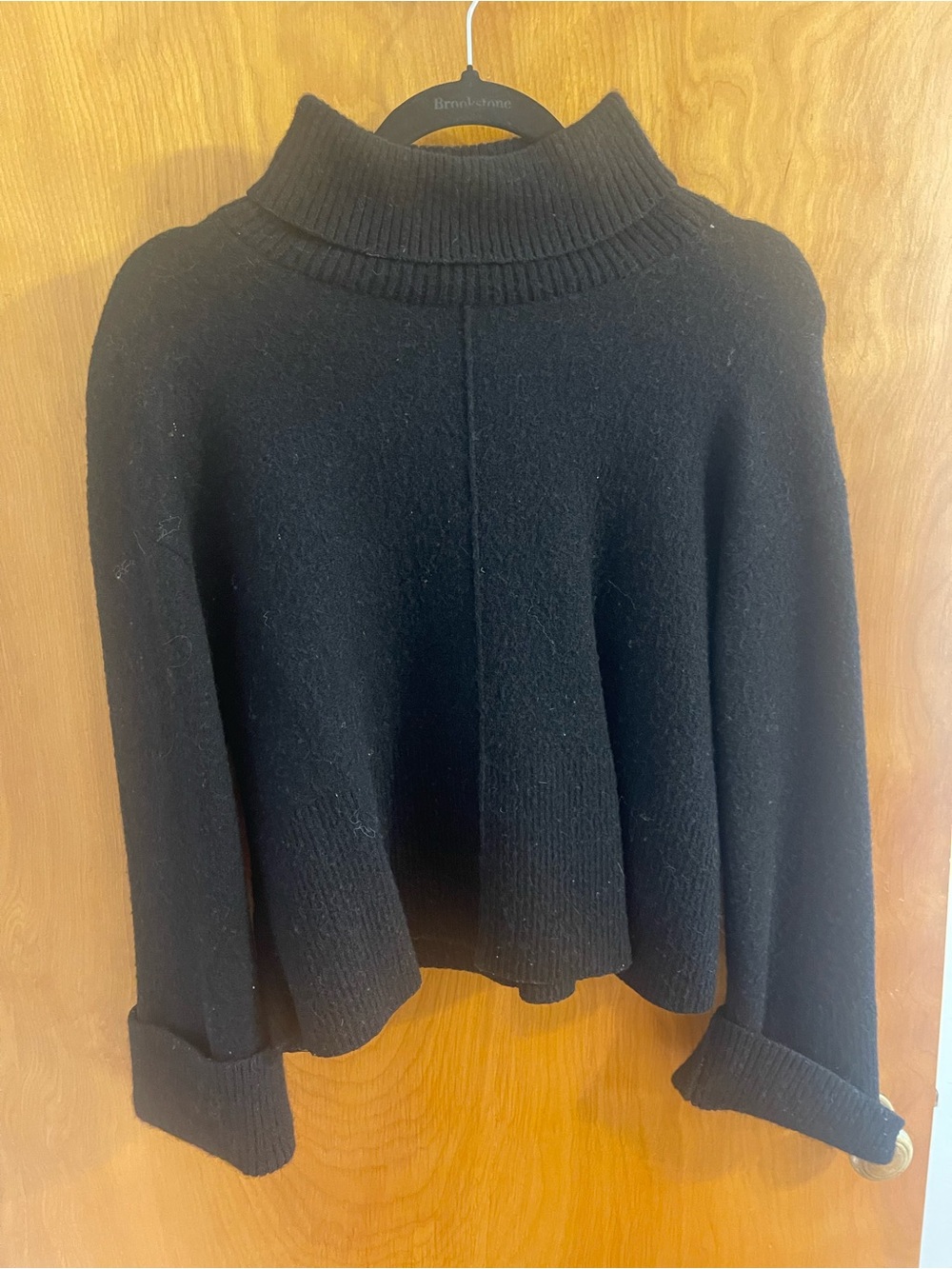 & Other Stories Black Cropped Turtleneck Sweater